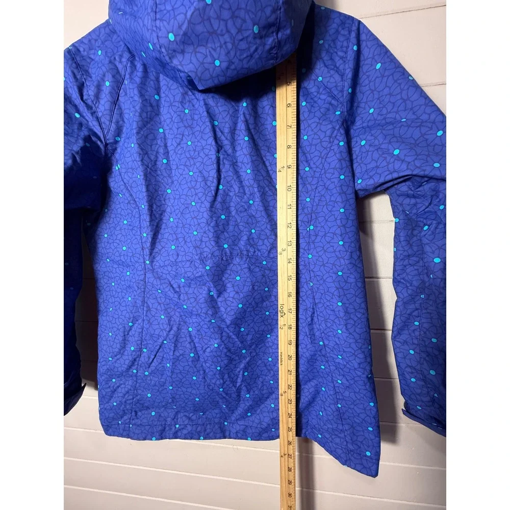 Columbia Interchange Hooded Windbreaker Jacket Purple Teal  Outgrown Youth Large
